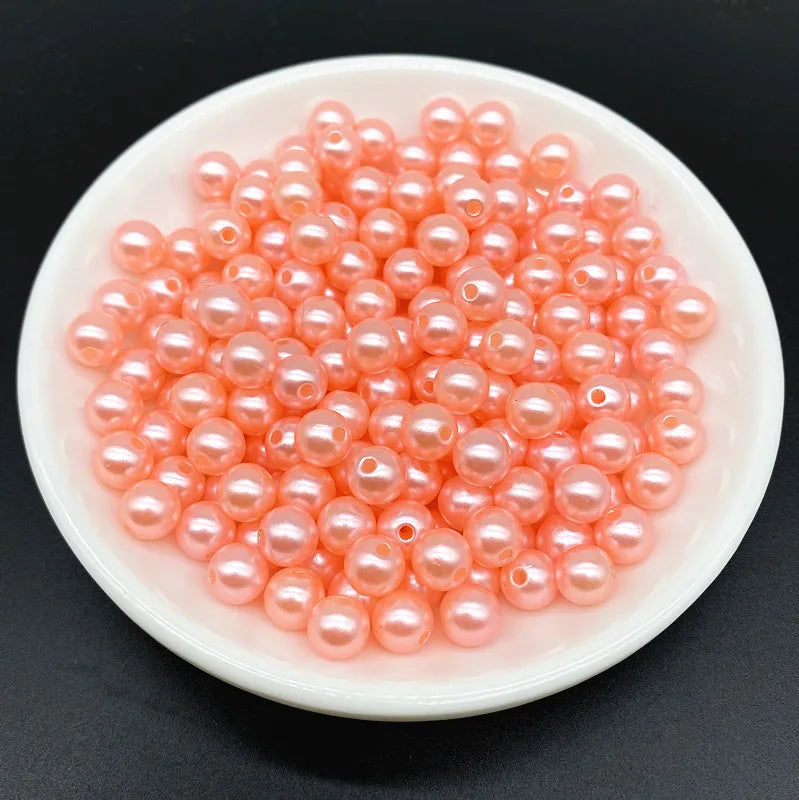 4 6 8 10mm Imitation Pearl Acrylic Beads Loose Spacer Round Bead Necklace bracelet pendant earrings Jewelry Making DIY Accessory