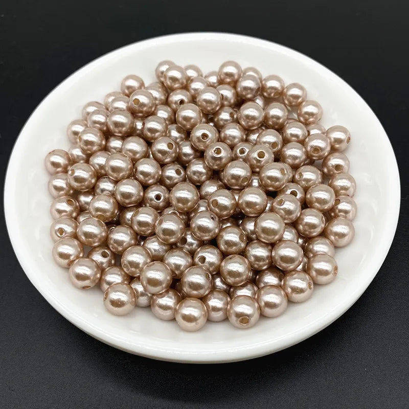 4 6 8 10mm Imitation Pearl Acrylic Beads Loose Spacer Round Bead Necklace bracelet pendant earrings Jewelry Making DIY Accessory
