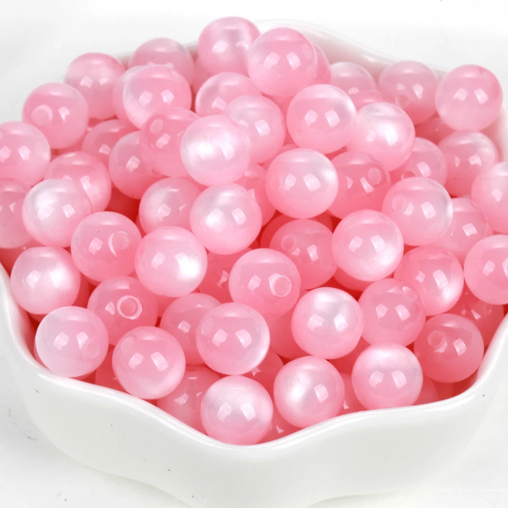 5-100PCS 8-20mm Colorful Resin Beads Cat Eyes Round Loose Spacer Beads For Jewelry Making DIY Bracelet Handmade Accessories