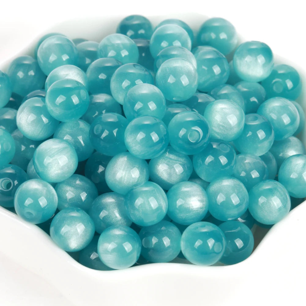 5-100PCS 8-20mm Colorful Resin Beads Cat Eyes Round Loose Spacer Beads For Jewelry Making DIY Bracelet Handmade Accessories