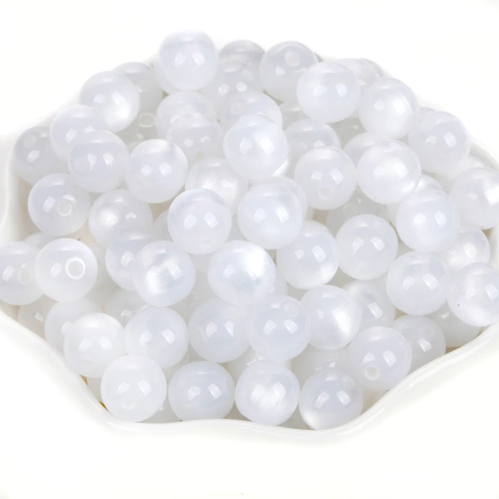 5-100PCS 8-20mm Colorful Resin Beads Cat Eyes Round Loose Spacer Beads For Jewelry Making DIY Bracelet Handmade Accessories