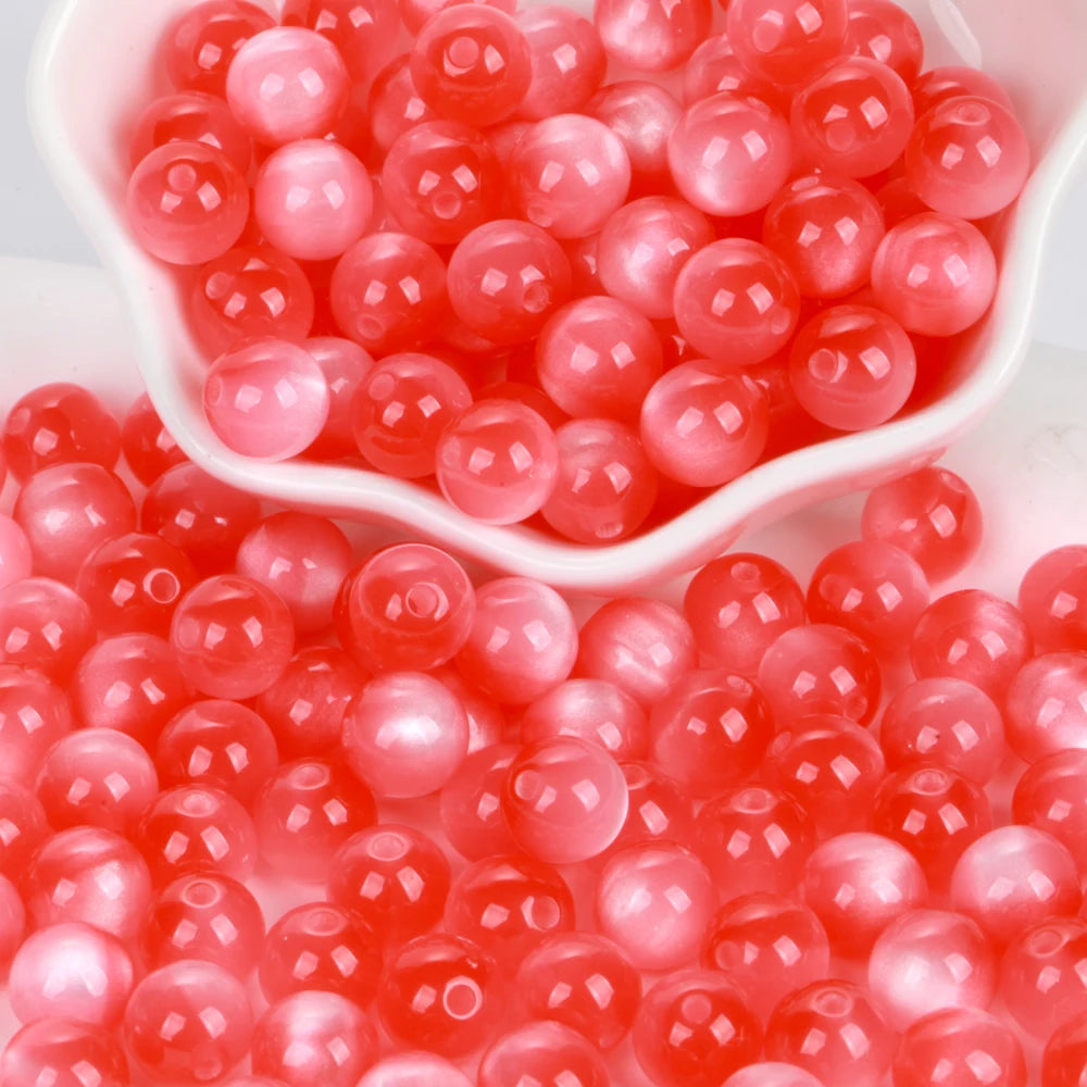 5-100PCS 8-20mm Colorful Resin Beads Cat Eyes Round Loose Spacer Beads For Jewelry Making DIY Bracelet Handmade Accessories