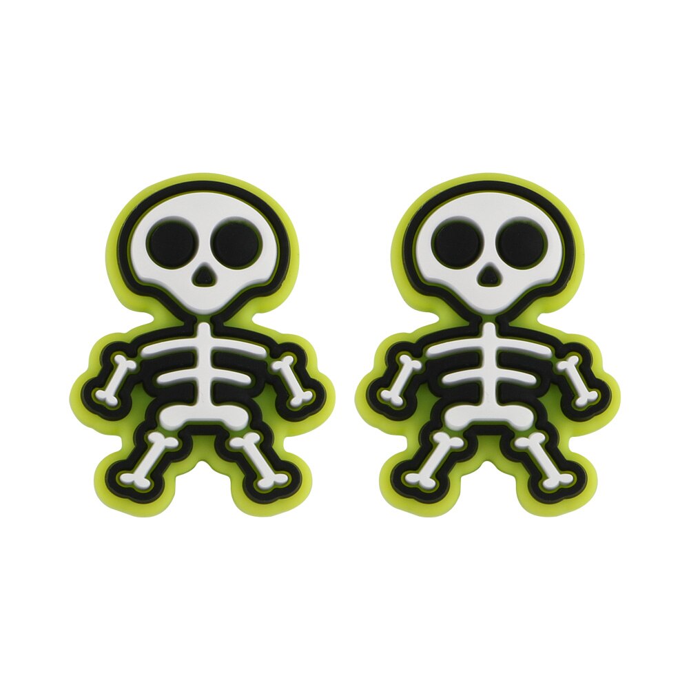20Pcs New Halloween Ghost Skeleton Series Silicone Beads For Jewelry Making DIY Halloween Gifts Necklace Keychain Accessories