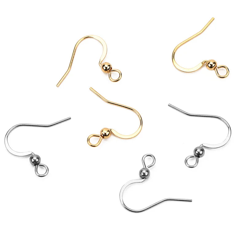 8000 pcs Stainless Steel Hypoallergenic Earring Hooks 17*20mm Gold Color Earring Clasp Wire Diy Jewelry Making Findings Accessories