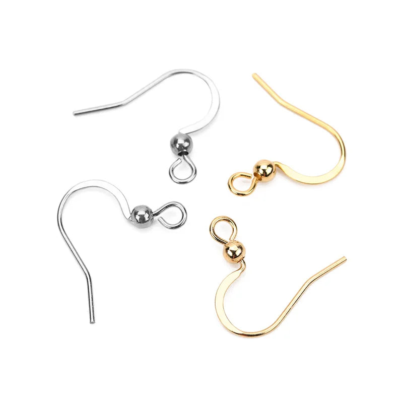 8000 pcs Stainless Steel Hypoallergenic Earring Hooks 17*20mm Gold Color Earring Clasp Wire Diy Jewelry Making Findings Accessories