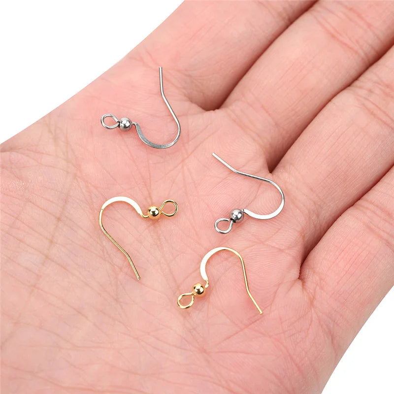 8000 pcs Stainless Steel Hypoallergenic Earring Hooks 17*20mm Gold Color Earring Clasp Wire Diy Jewelry Making Findings Accessories
