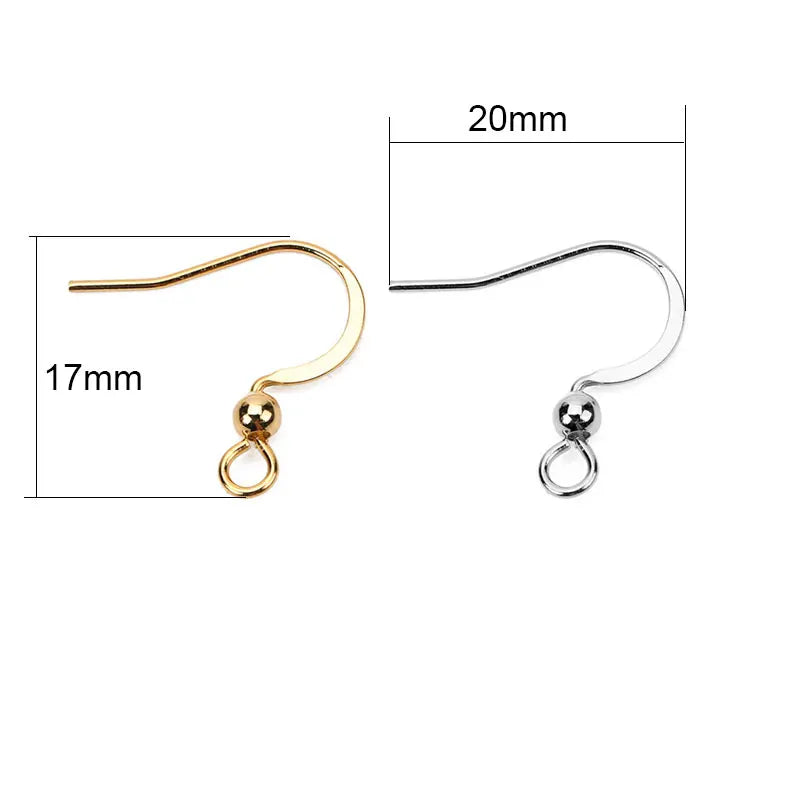 8000 pcs Stainless Steel Hypoallergenic Earring Hooks 17*20mm Gold Color Earring Clasp Wire Diy Jewelry Making Findings Accessories