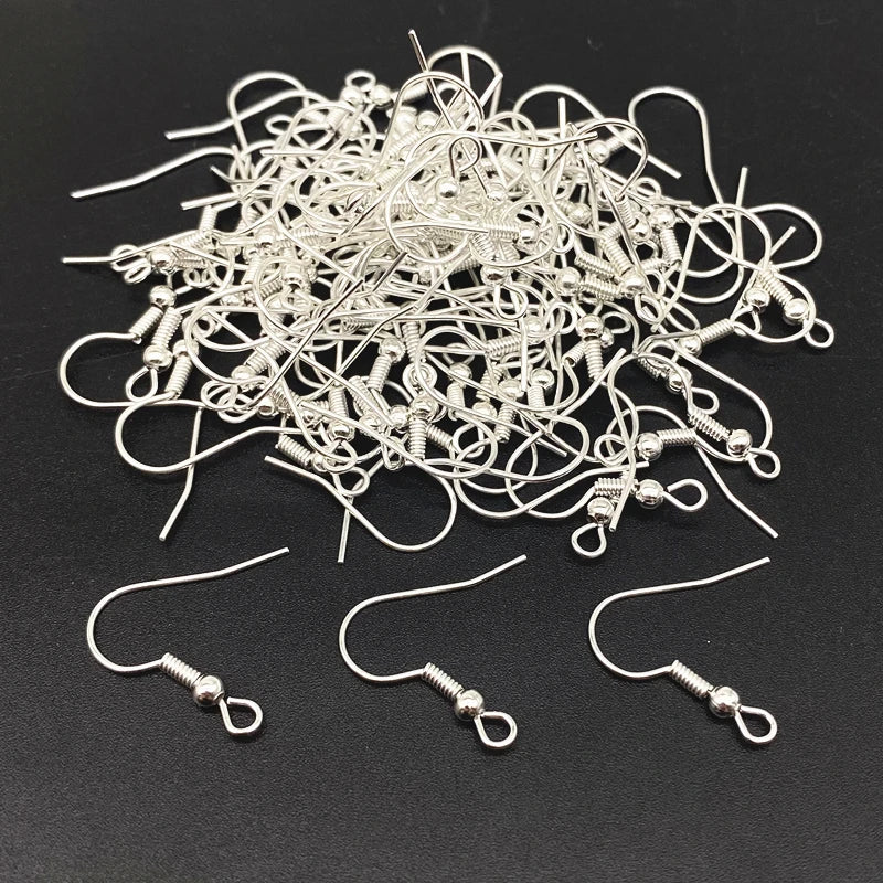 50pcs/lot 20x17mm Gold Color Silver  Ear Hooks Earrings Clasps Findings Jewelry Making Accessories Earring DIY