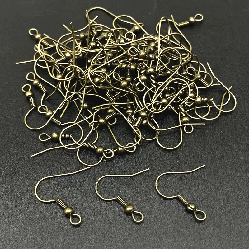 50pcs/lot 20x17mm Gold Color Silver  Ear Hooks Earrings Clasps Findings Jewelry Making Accessories Earring DIY