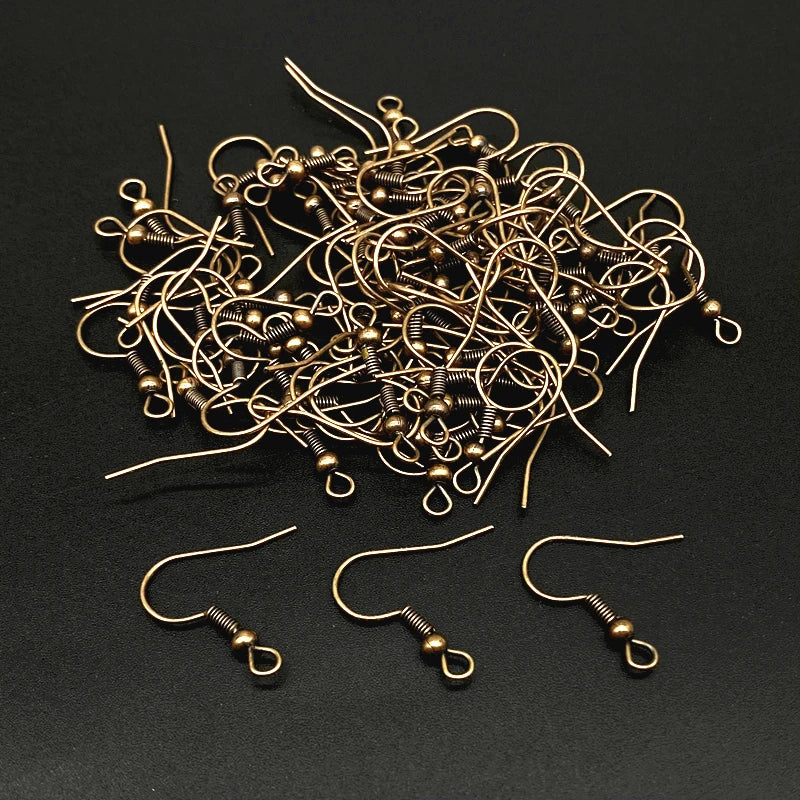 50pcs/lot 20x17mm Gold Color Silver  Ear Hooks Earrings Clasps Findings Jewelry Making Accessories Earring DIY