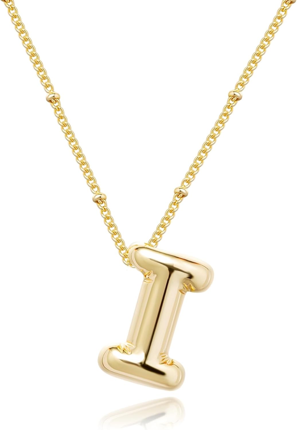 Bubble Letter Necklace Gold for Women,14K Gold Plated Bubble initial Necklace Layered Gold Initial Necklaces for Women Trendy Dainty Chunky Charm Name Necklace Gold Jewelry Set Gifts for her