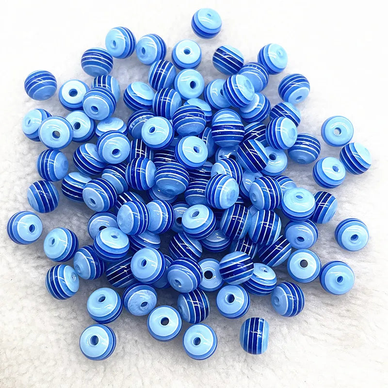 6mm 8mm Round Transparency Resin Beads Stripe Spacer Beads for Jewelry Making Children Handcraft Department DIY  Accessories