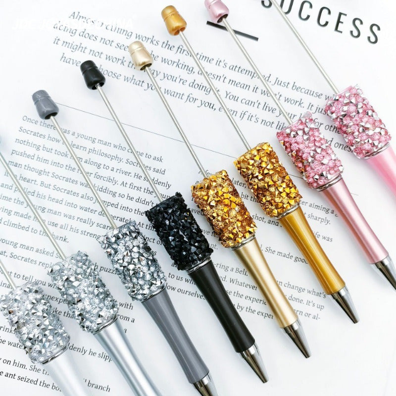 8pcs Multi-Color Random Diamond Bead Pens, Bead Ballpoint Pens, High-Value and Dazzling Rhinestone Writing Pens