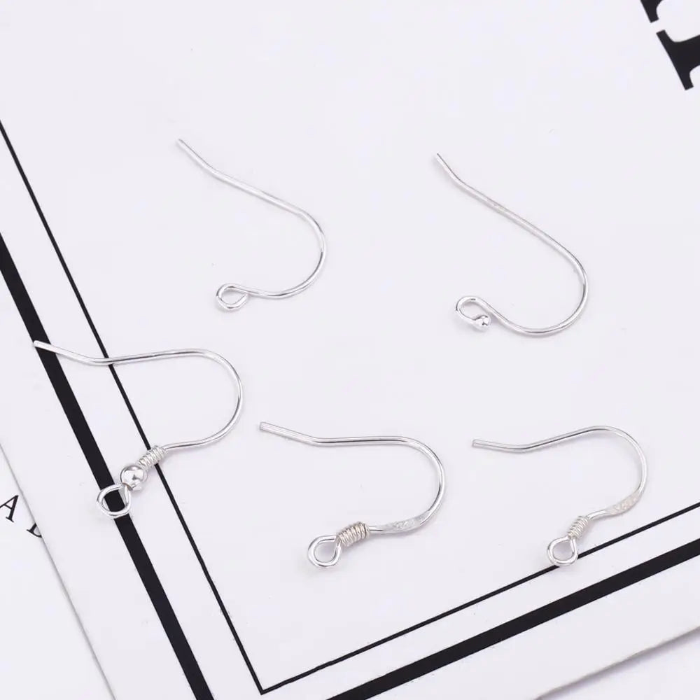 925 Sterling Silver 6Pcs 10-19mm Earring Findings Ear Clasps Hooks Fitting DIY Jewelry Making Accessories Hook Ear wire Supplies