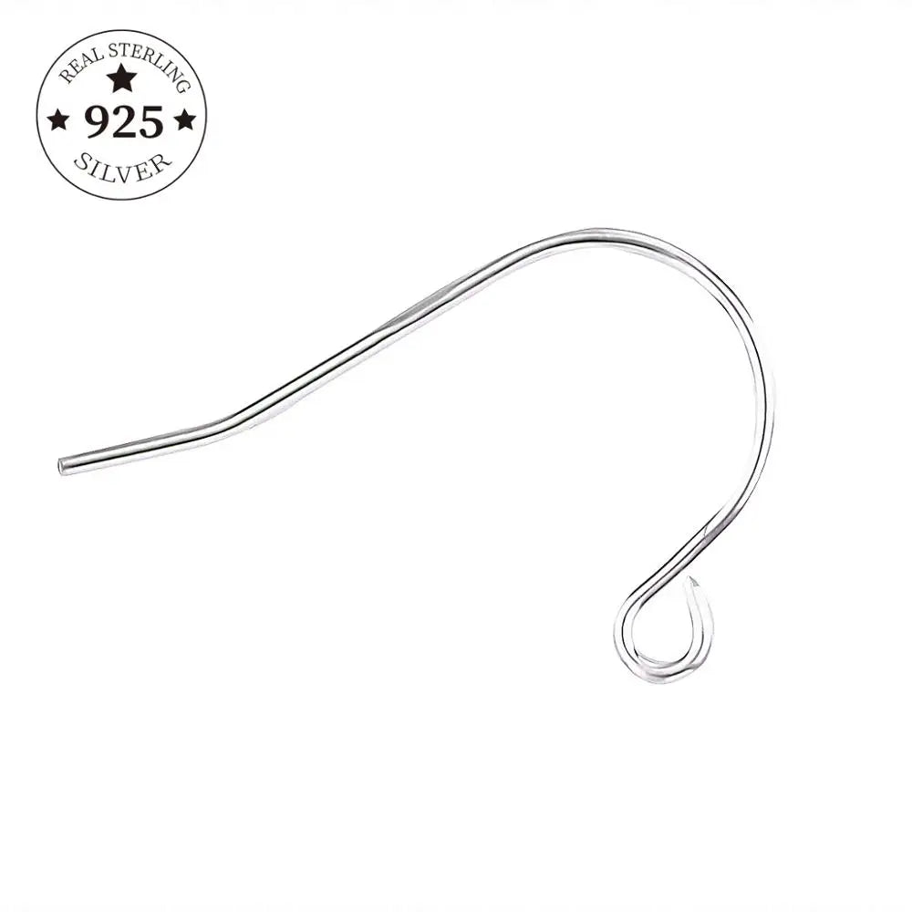 925 Sterling Silver 6Pcs 10-19mm Earring Findings Ear Clasps Hooks Fitting DIY Jewelry Making Accessories Hook Ear wire Supplies