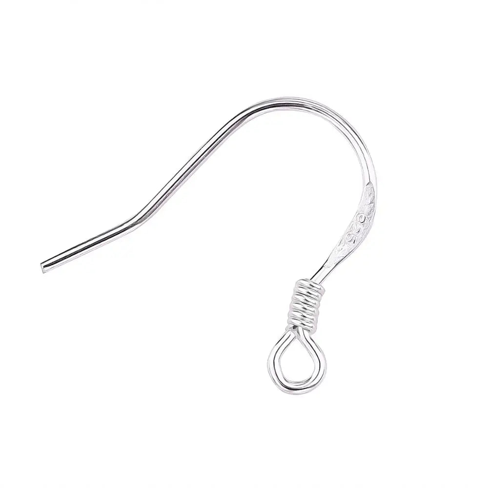 925 Sterling Silver 6Pcs 10-19mm Earring Findings Ear Clasps Hooks Fitting DIY Jewelry Making Accessories Hook Ear wire Supplies