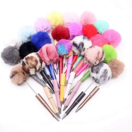 11pcs Creative Ball Bead Pen Style Furry Gift Pen New Multi-Color Bead Ballpoint Pen