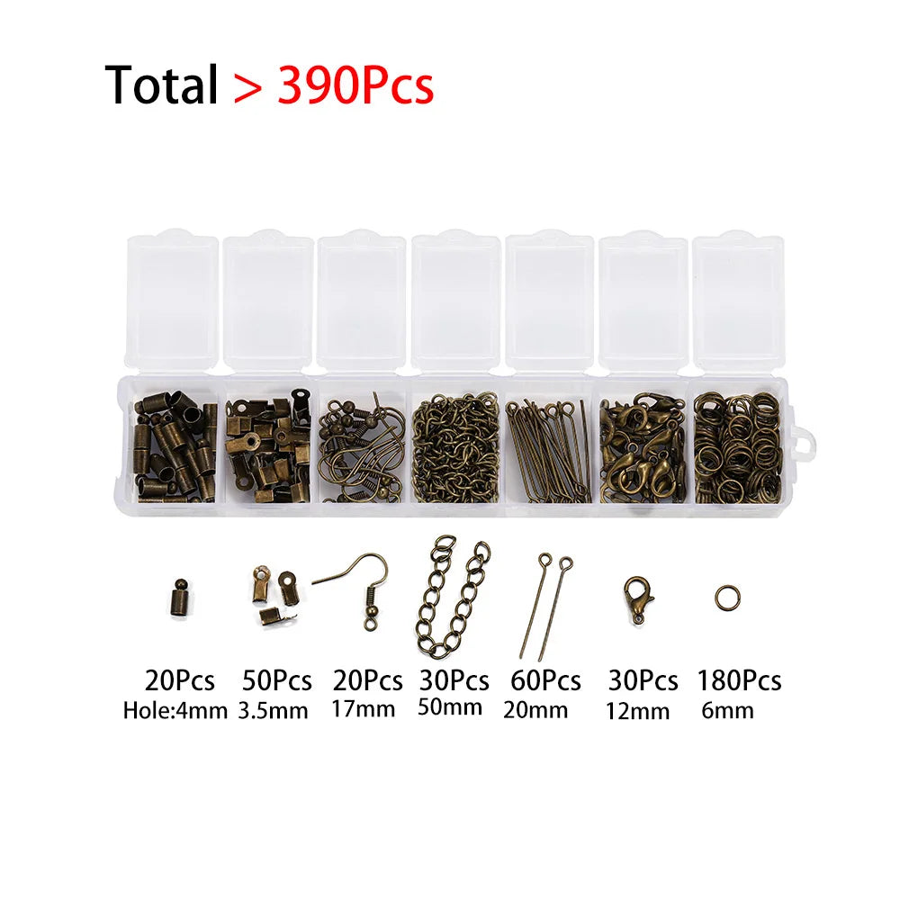 Alloy Accessories Jewelry Findings Set Repair Tools Lobster Clasp Open Jump Rings Earring Hooks for DIY Jewelry Making Supplies