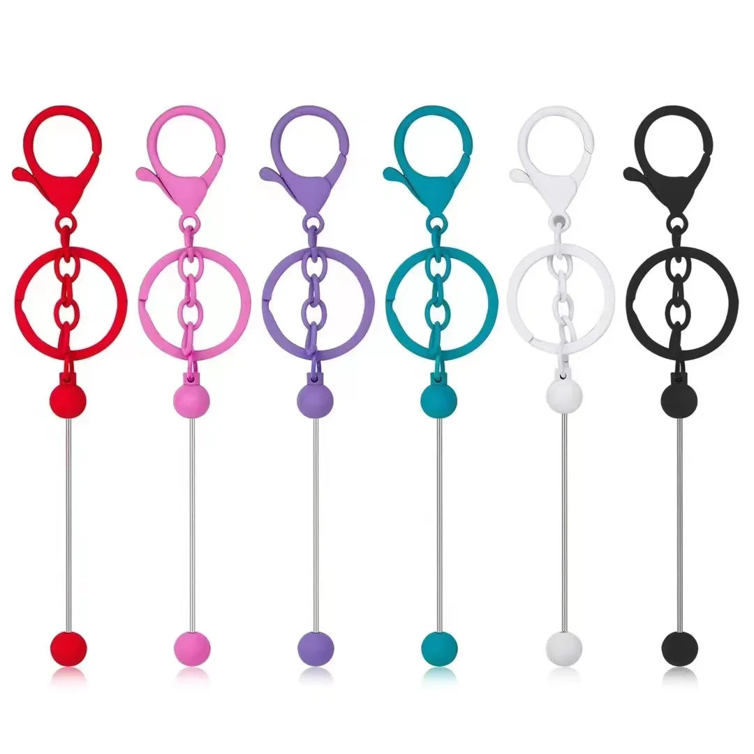 DIY Beaded Key Chain Beadable Handmade Keychains Bars Crafting Blanks Pendant Purse Charm Badge Reel Jewelry Accessories