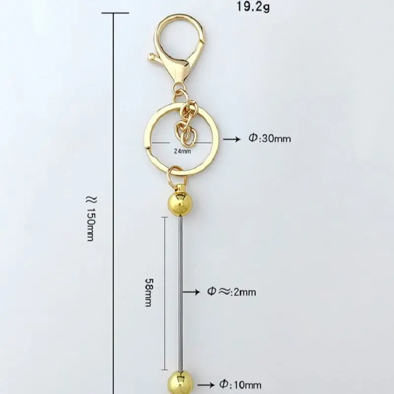 DIY Beaded Key Chain Beadable Handmade Keychains Bars Crafting Blanks Pendant Purse Charm Badge Reel Jewelry Accessories