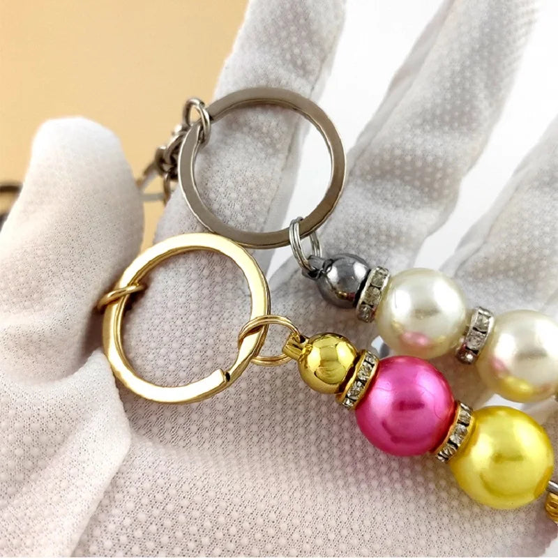 DIY Beaded Key Chain Beadable Handmade Keychains Bars Crafting Blanks Pendant Purse Charm Badge Reel Jewelry Accessories