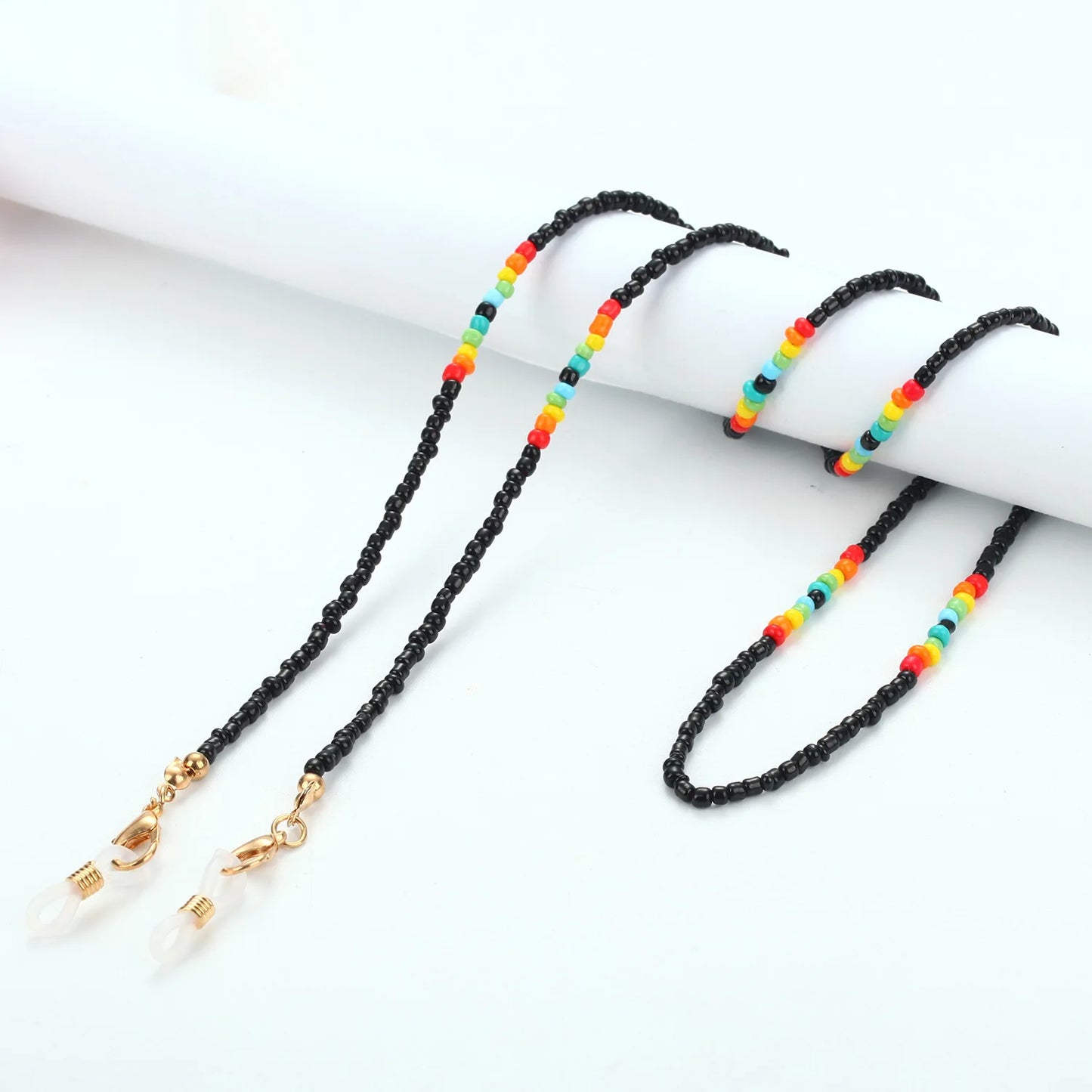 Fashion Rice Beads Glasses Chain Necklace Colorful Acrylic Eyewear Lanyard Reading Anti-Slip Sunglass Holder Cord Women Jewelry