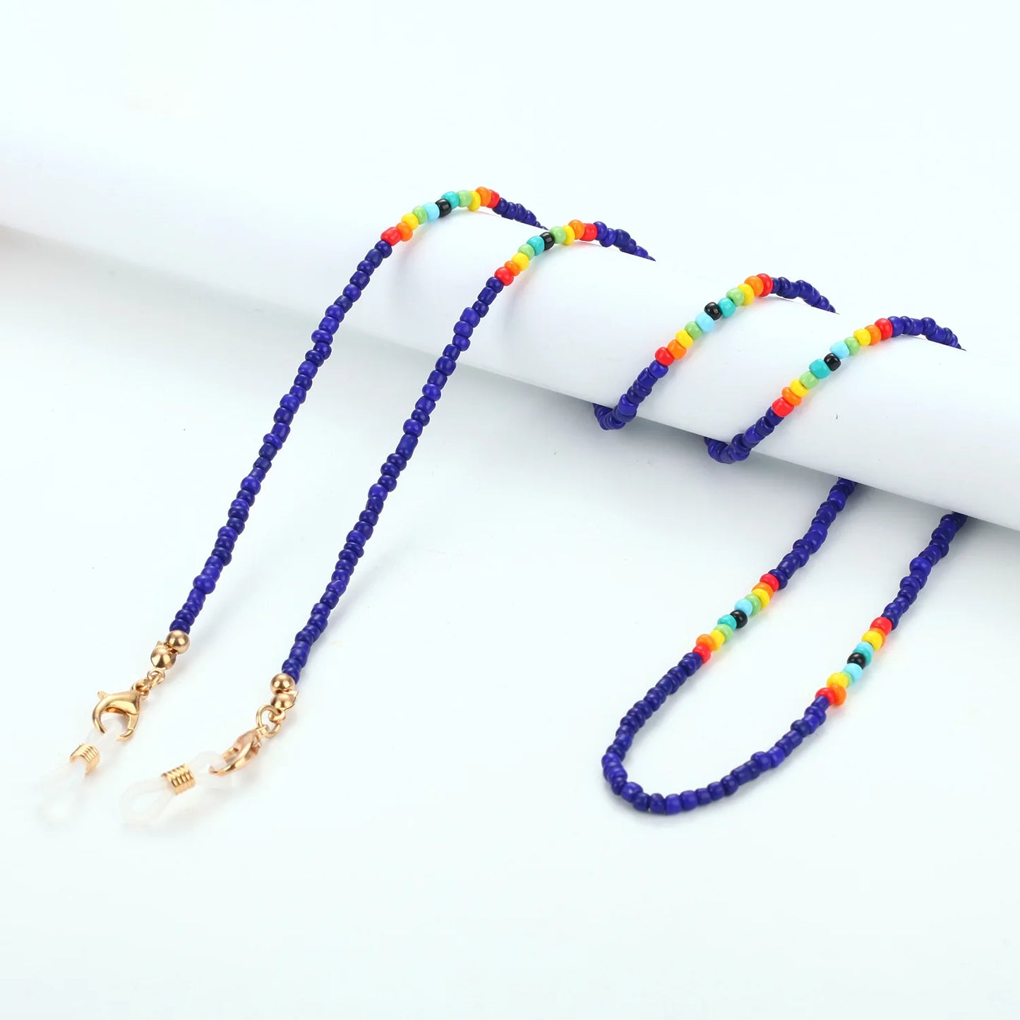 Fashion Rice Beads Glasses Chain Necklace Colorful Acrylic Eyewear Lanyard Reading Anti-Slip Sunglass Holder Cord Women Jewelry