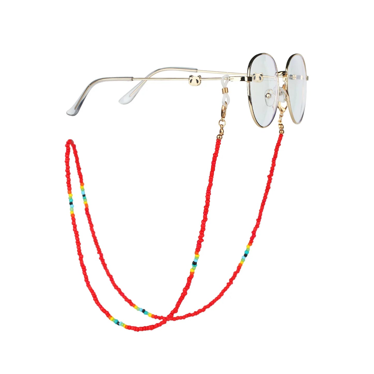 Fashion Rice Beads Glasses Chain Necklace Colorful Acrylic Eyewear Lanyard Reading Anti-Slip Sunglass Holder Cord Women Jewelry