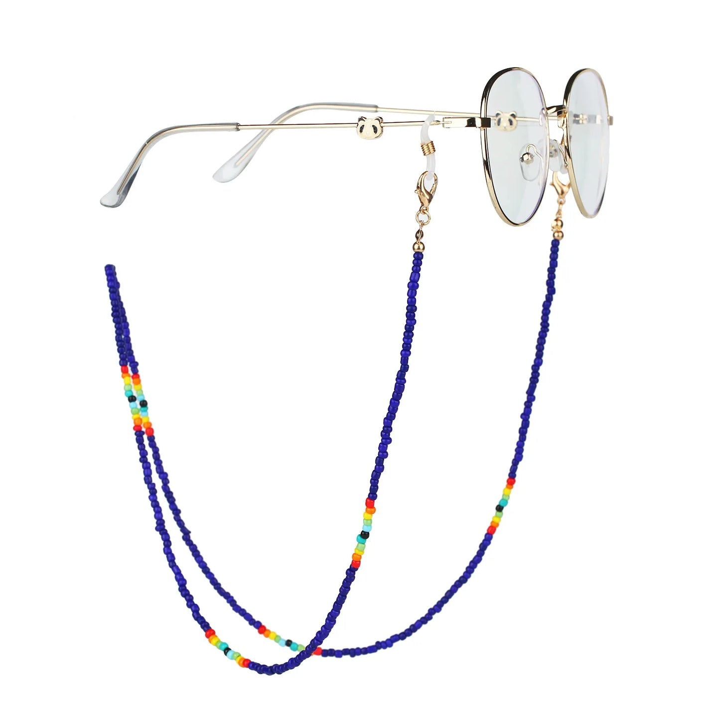 Fashion Rice Beads Glasses Chain Necklace Colorful Acrylic Eyewear Lanyard Reading Anti-Slip Sunglass Holder Cord Women Jewelry