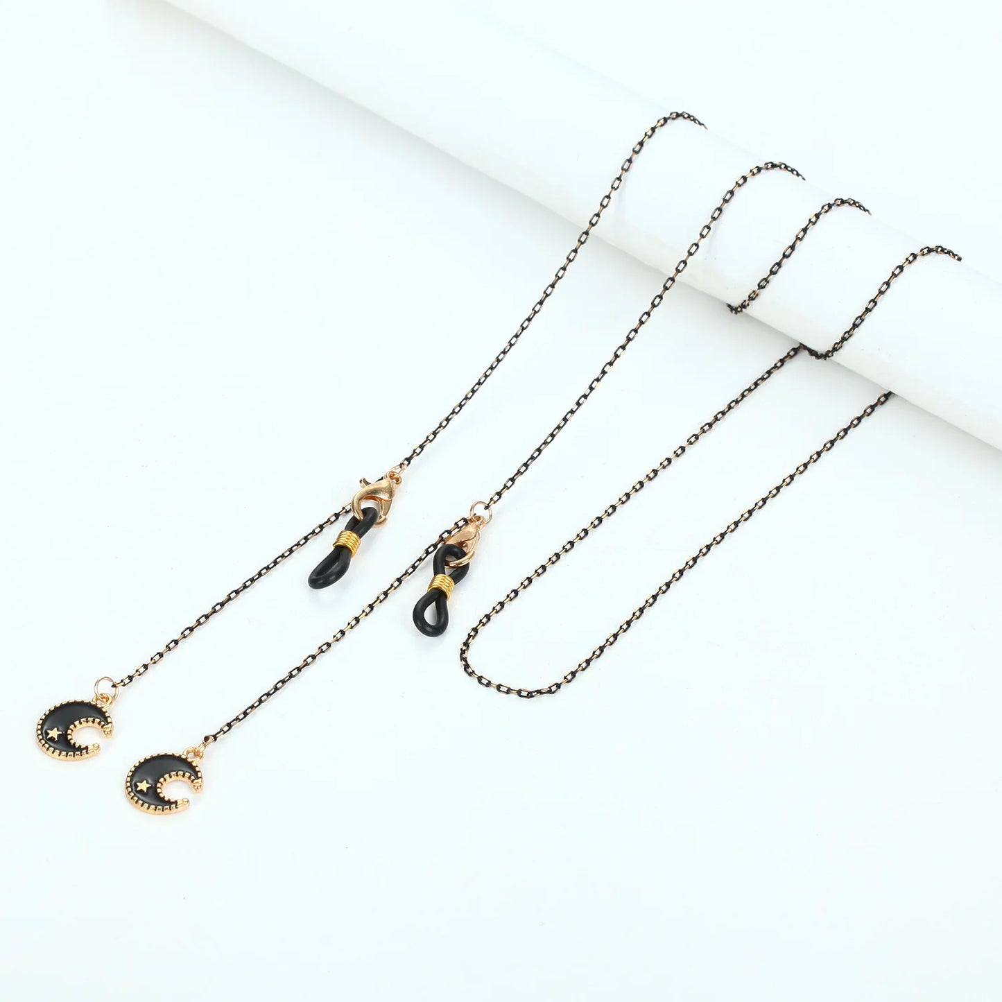 Fashion Vintage Black Eyeglass Lanyard Cartoon Animal Pendant Metal Strap Glasses Chain For Women Sunglasses Holder Cord