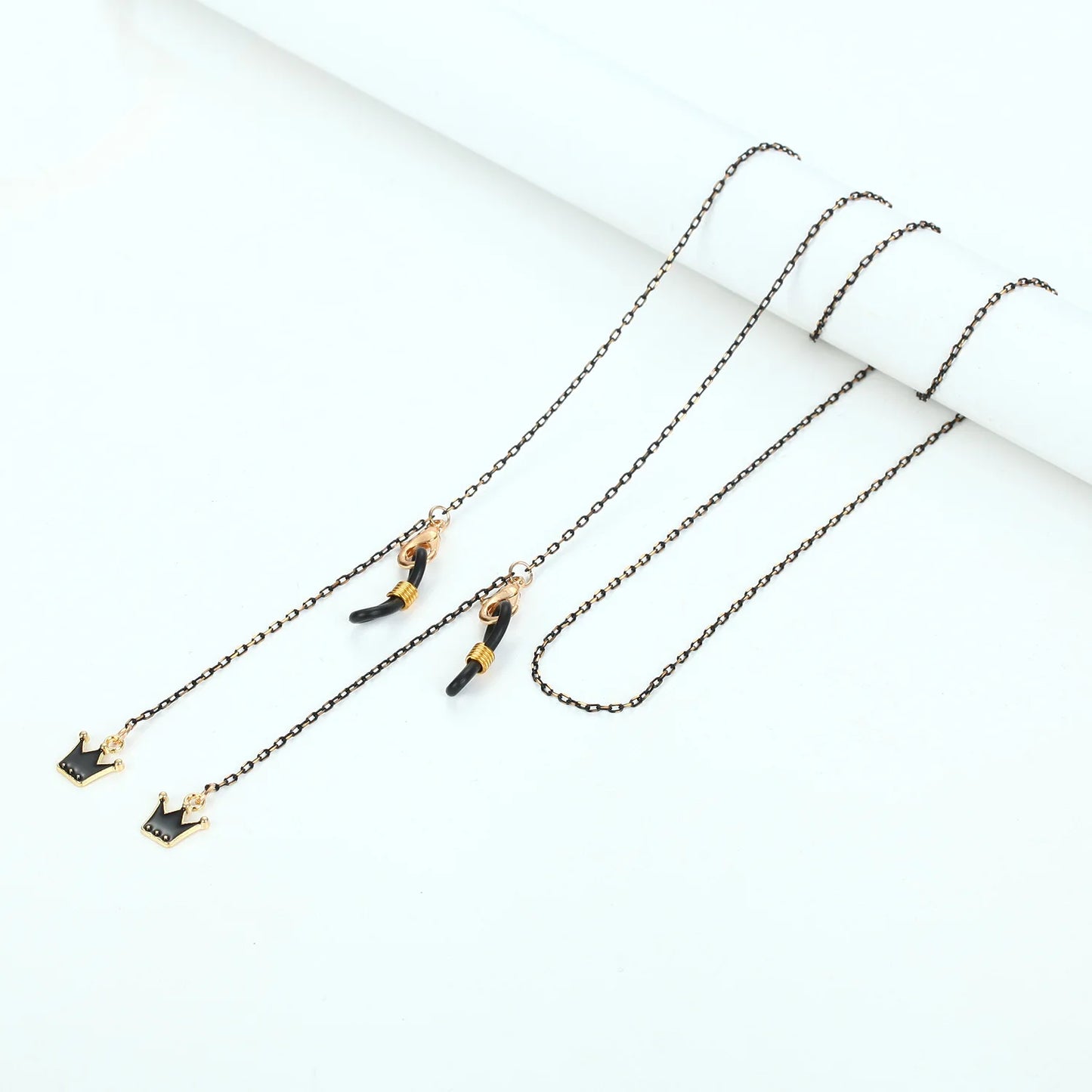 Fashion Vintage Black Eyeglass Lanyard Cartoon Animal Pendant Metal Strap Glasses Chain For Women Sunglasses Holder Cord