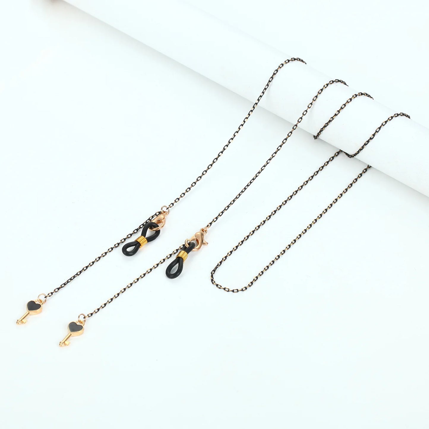 Fashion Vintage Black Eyeglass Lanyard Cartoon Animal Pendant Metal Strap Glasses Chain For Women Sunglasses Holder Cord