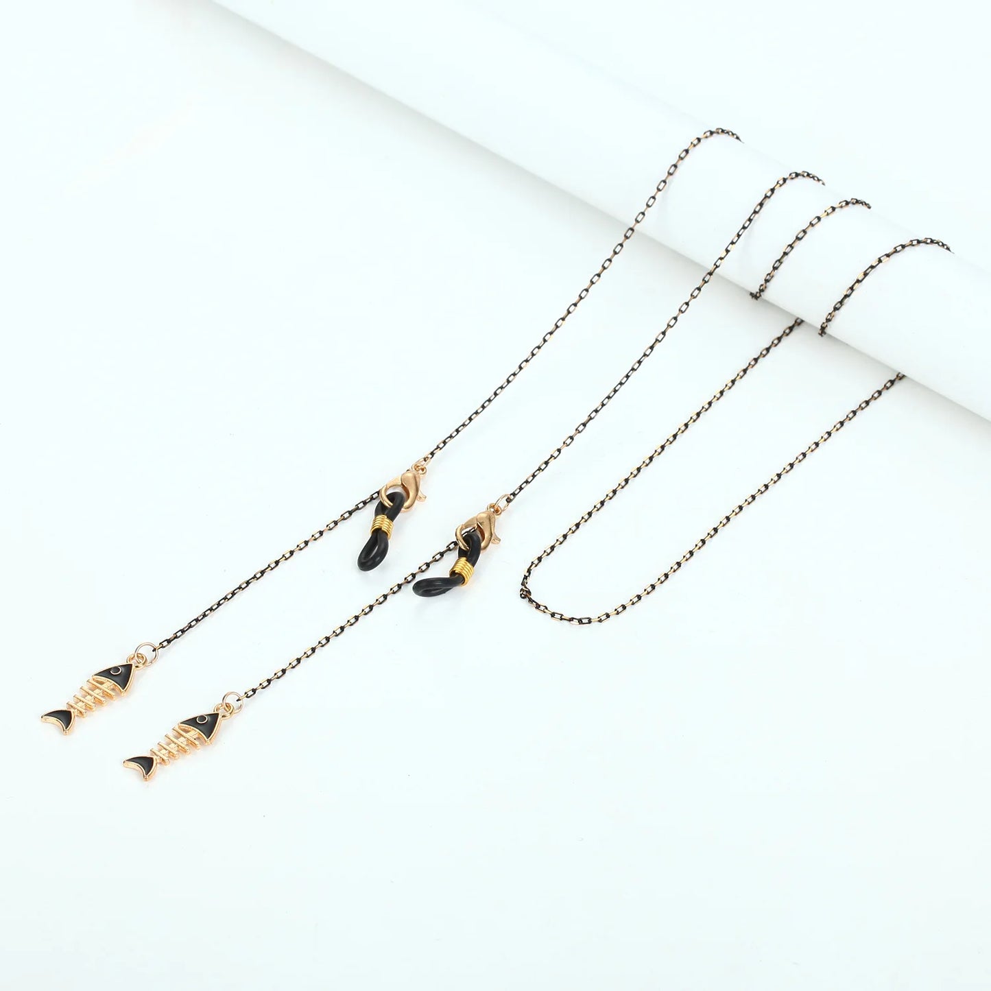 Fashion Vintage Black Eyeglass Lanyard Cartoon Animal Pendant Metal Strap Glasses Chain For Women Sunglasses Holder Cord