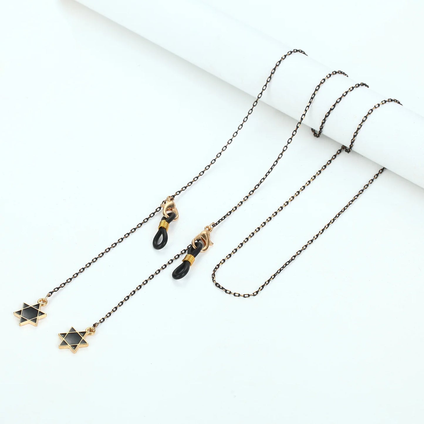 Fashion Vintage Black Eyeglass Lanyard Cartoon Animal Pendant Metal Strap Glasses Chain For Women Sunglasses Holder Cord
