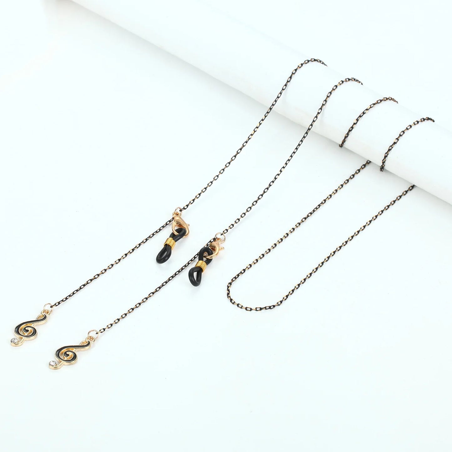 Fashion Vintage Black Eyeglass Lanyard Cartoon Animal Pendant Metal Strap Glasses Chain For Women Sunglasses Holder Cord