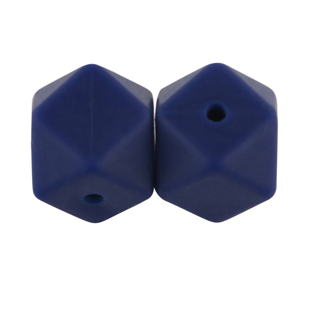 Kovict 30Pcs Silicone Beads 14mm Hexagon Bead For Jewelry Making DIY Necklace Bracelets Keychain Jewelry Accessories Food Grade