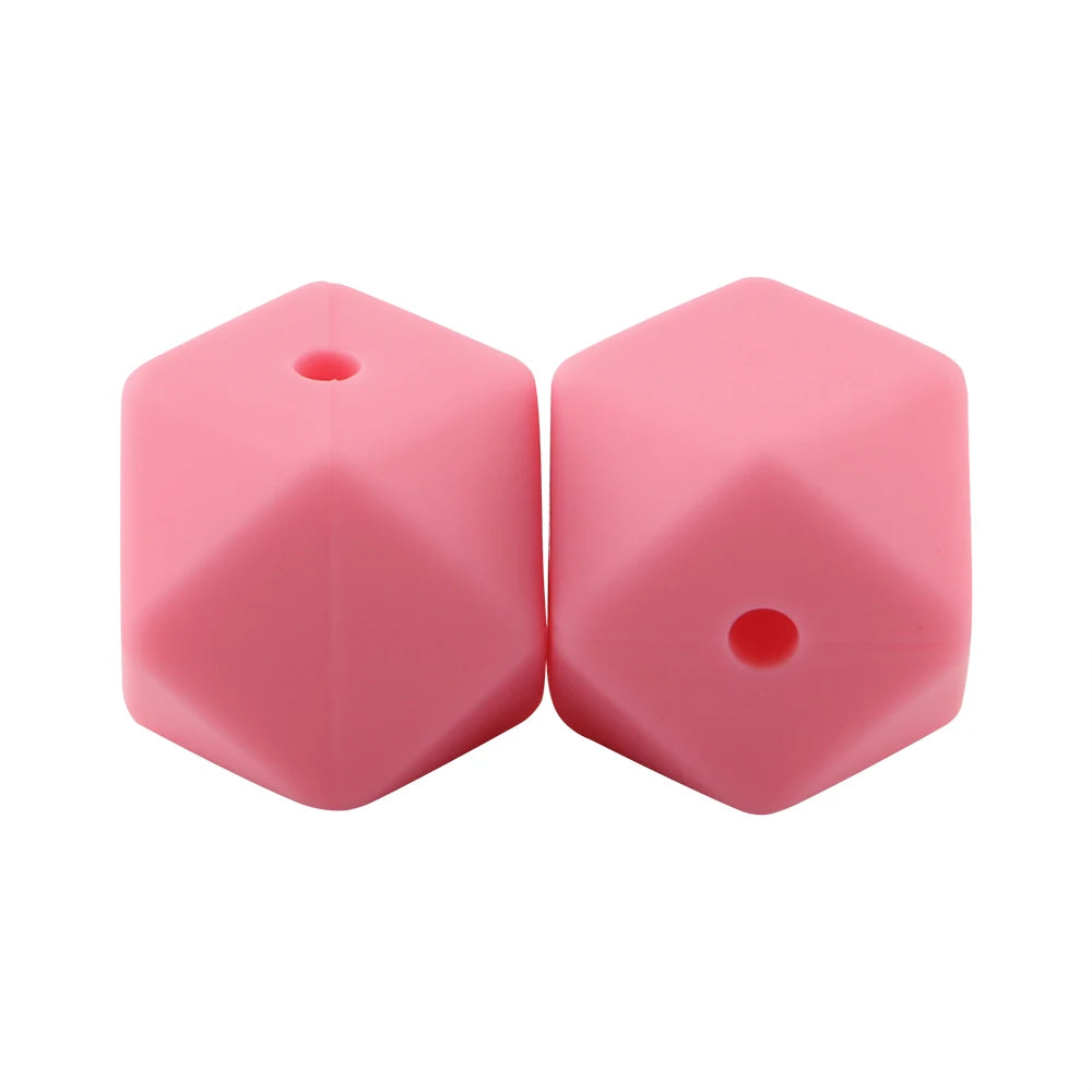 Kovict 30Pcs Silicone Beads 14mm Hexagon Bead For Jewelry Making DIY Necklace Bracelets Keychain Jewelry Accessories Food Grade