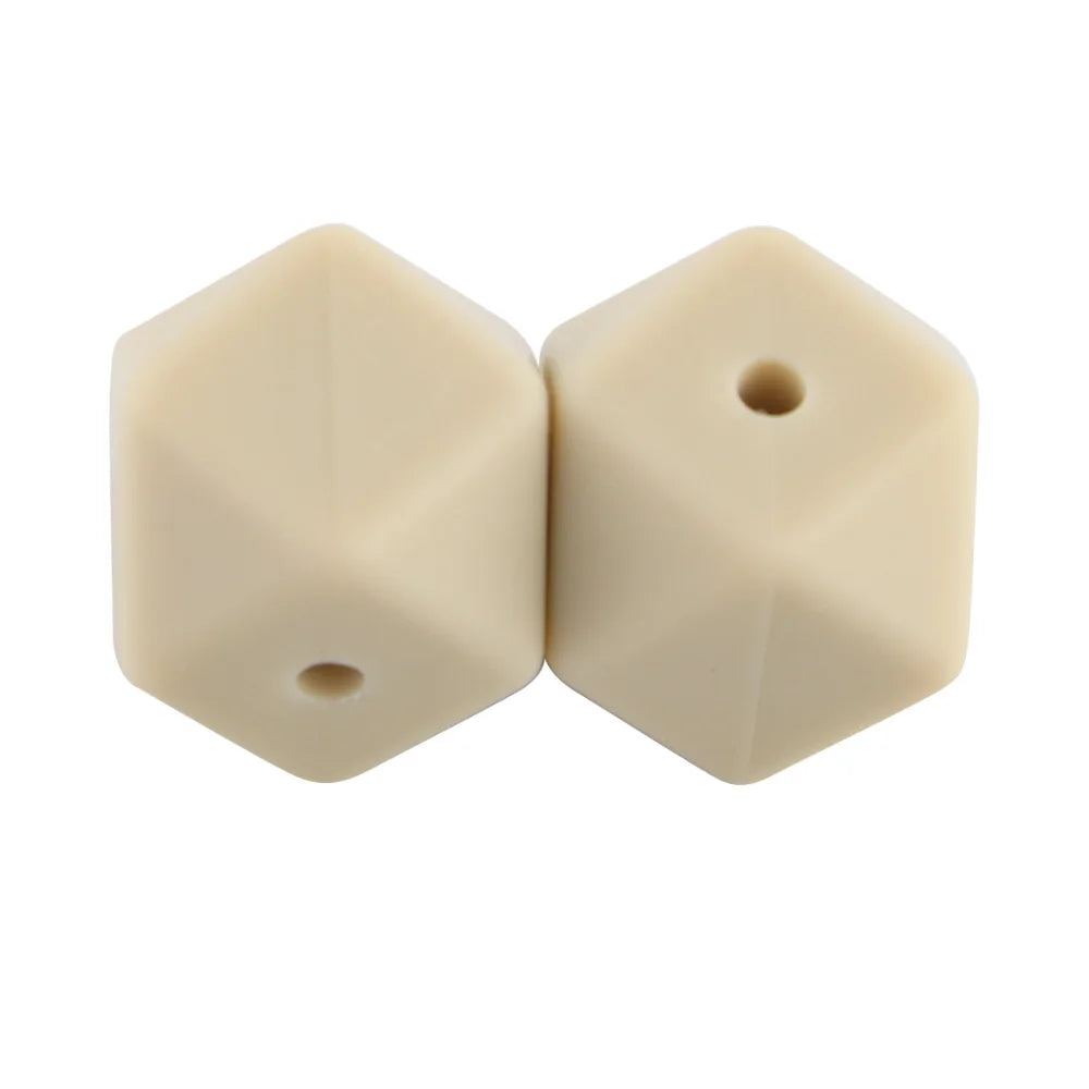 Kovict 30Pcs Silicone Beads 14mm Hexagon Bead For Jewelry Making DIY Necklace Bracelets Keychain Jewelry Accessories Food Grade