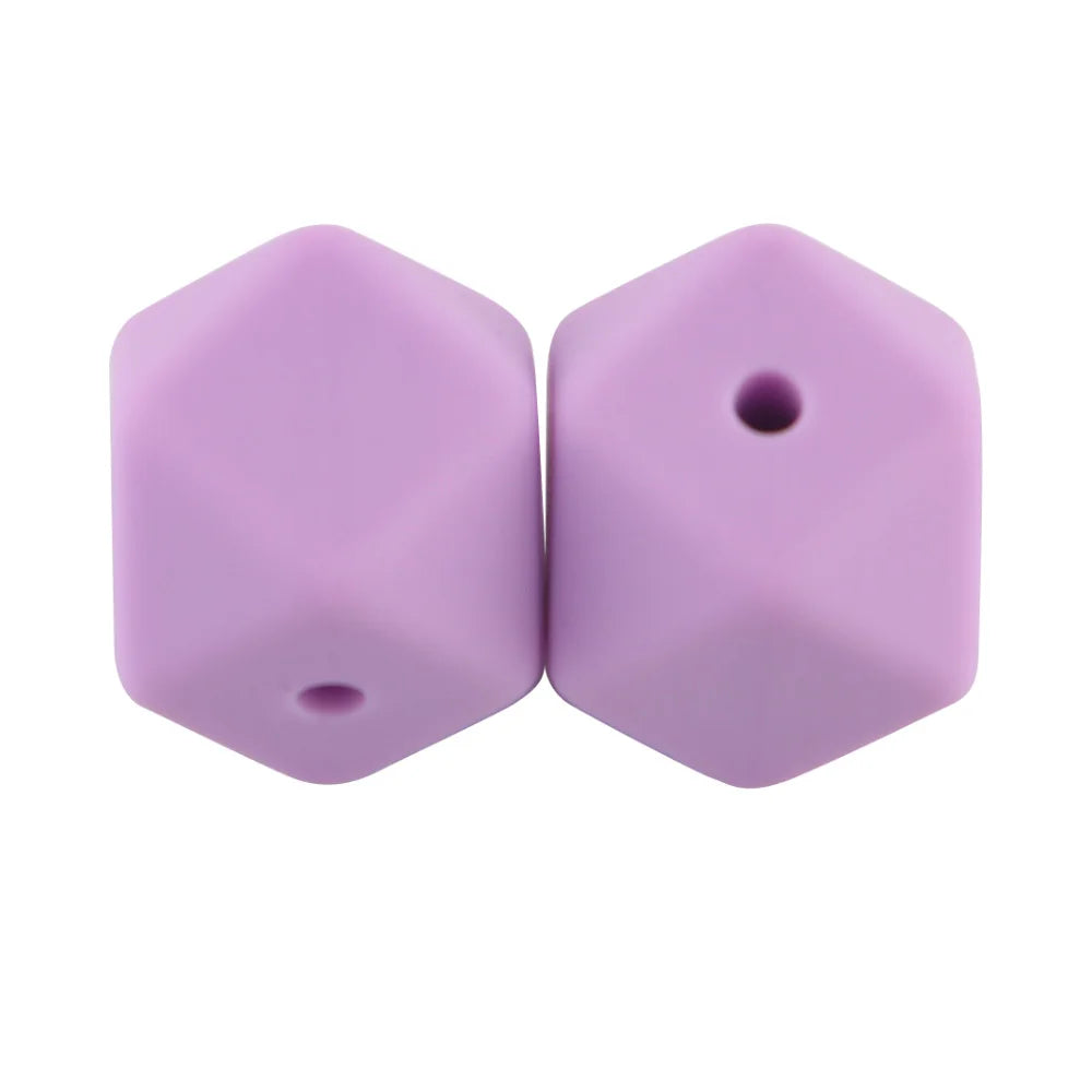 Kovict 30Pcs Silicone Beads 14mm Hexagon Bead For Jewelry Making DIY Necklace Bracelets Keychain Jewelry Accessories Food Grade