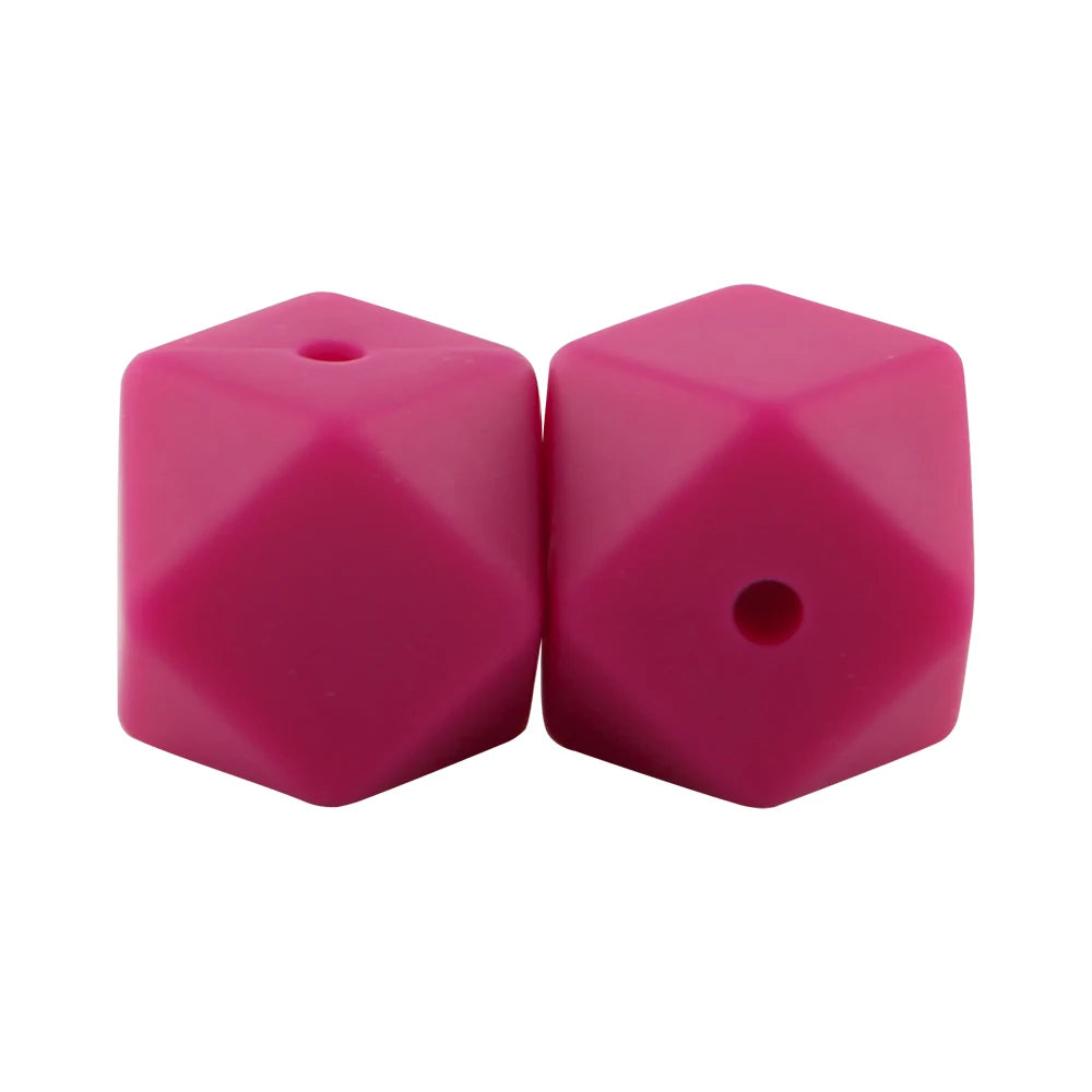Kovict 30Pcs Silicone Beads 14mm Hexagon Bead For Jewelry Making DIY Necklace Bracelets Keychain Jewelry Accessories Food Grade