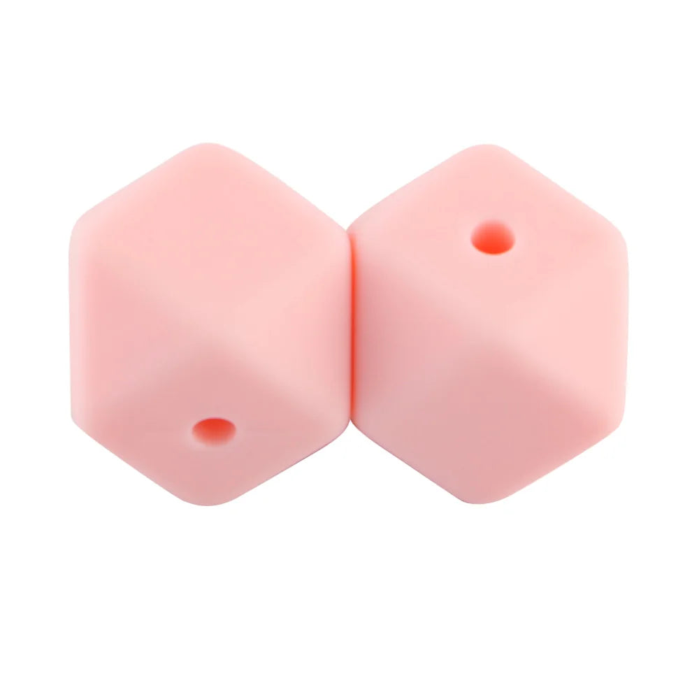 Kovict 30Pcs Silicone Beads 14mm Hexagon Bead For Jewelry Making DIY Necklace Bracelets Keychain Jewelry Accessories Food Grade
