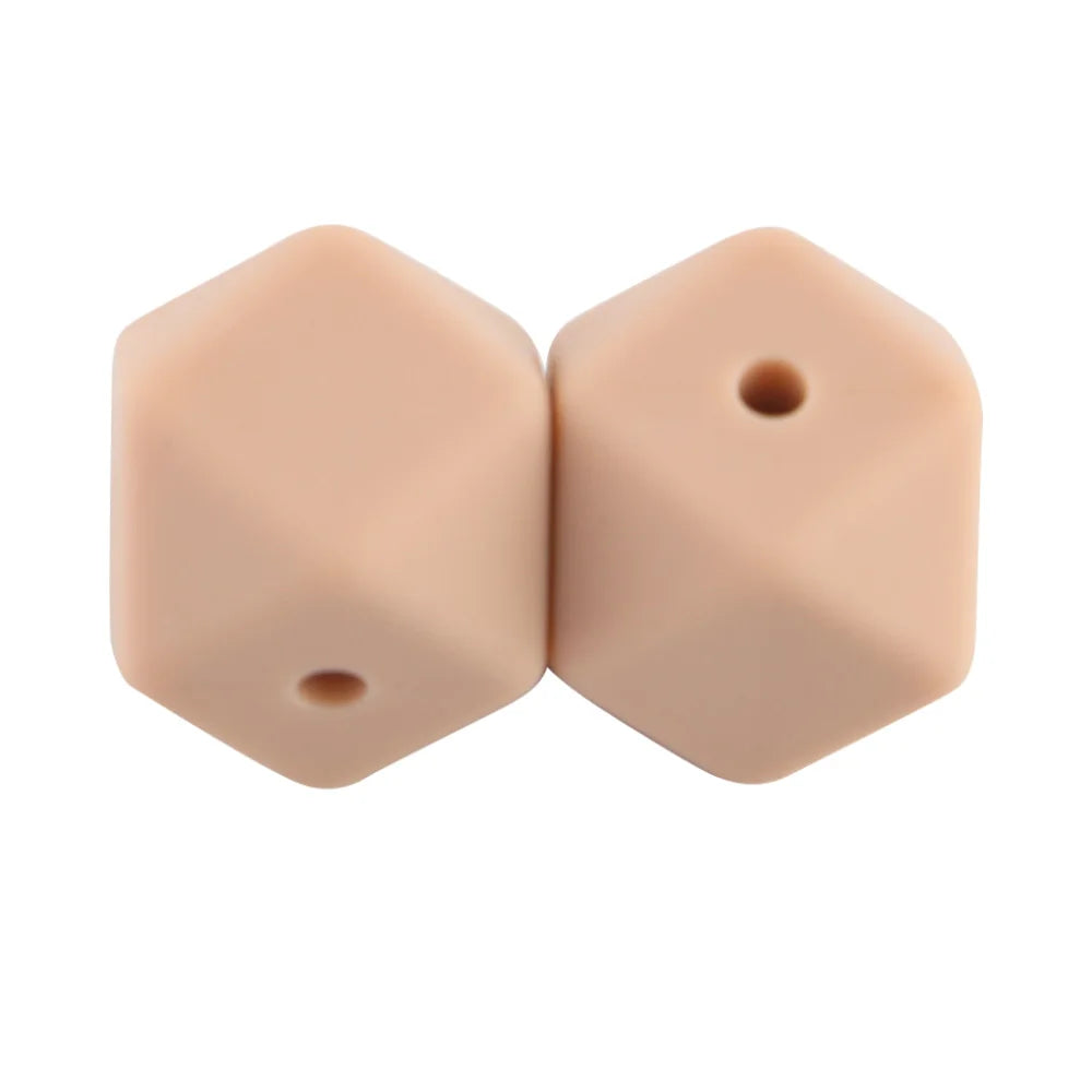 Kovict 30Pcs Silicone Beads 14mm Hexagon Bead For Jewelry Making DIY Necklace Bracelets Keychain Jewelry Accessories Food Grade