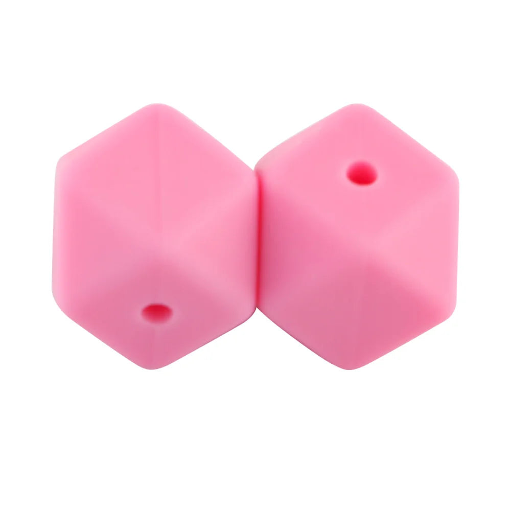 Kovict 30Pcs Silicone Beads 14mm Hexagon Bead For Jewelry Making DIY Necklace Bracelets Keychain Jewelry Accessories Food Grade