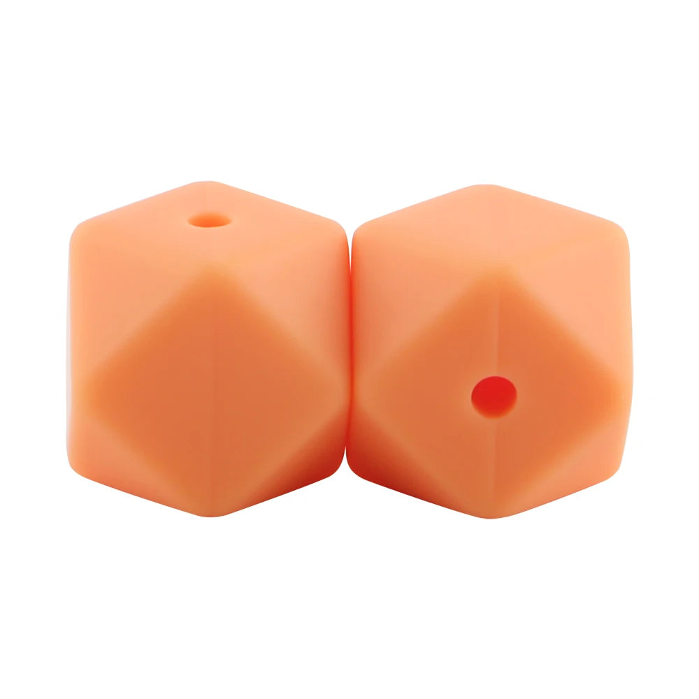 Kovict 30Pcs Silicone Beads 14mm Hexagon Bead For Jewelry Making DIY Necklace Bracelets Keychain Jewelry Accessories Food Grade