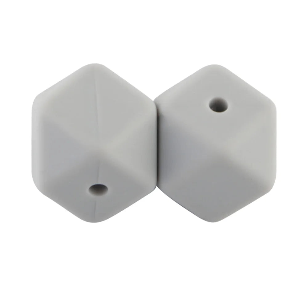 Kovict 30Pcs Silicone Beads 14mm Hexagon Bead For Jewelry Making DIY Necklace Bracelets Keychain Jewelry Accessories Food Grade