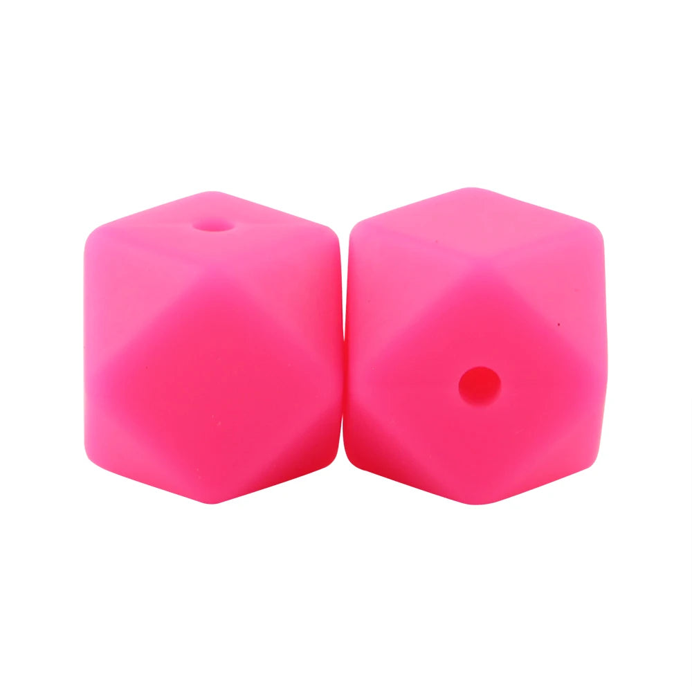 Kovict 30Pcs Silicone Beads 14mm Hexagon Bead For Jewelry Making DIY Necklace Bracelets Keychain Jewelry Accessories Food Grade
