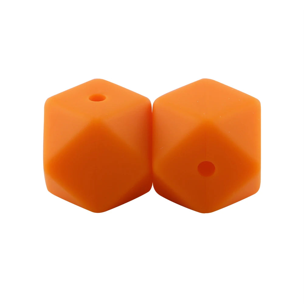 Kovict 30Pcs Silicone Beads 14mm Hexagon Bead For Jewelry Making DIY Necklace Bracelets Keychain Jewelry Accessories Food Grade