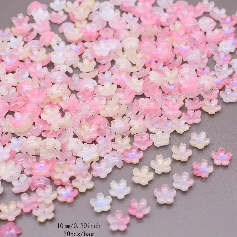 Mix Color 250g 10mm Cherry Blossom Bead Czech Glass Loose Beads for Jwelry Making DIY Accessories Handmade