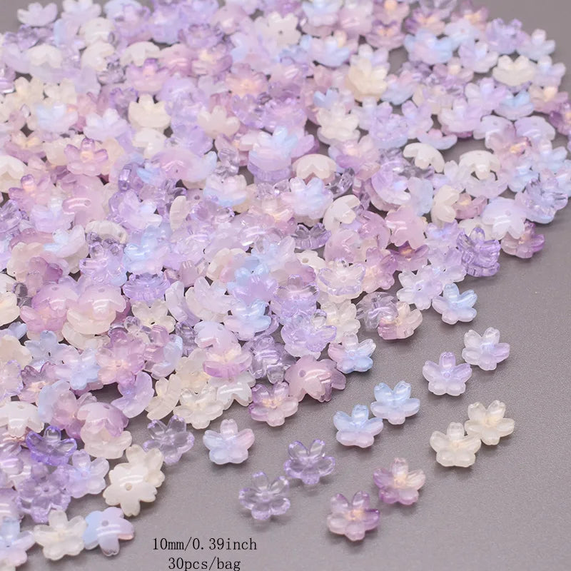 Mix Color 250g 10mm Cherry Blossom Bead Czech Glass Loose Beads for Jwelry Making DIY Accessories Handmade