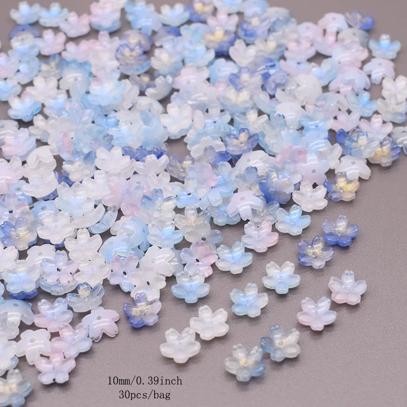 Mix Color 250g 10mm Cherry Blossom Bead Czech Glass Loose Beads for Jwelry Making DIY Accessories Handmade